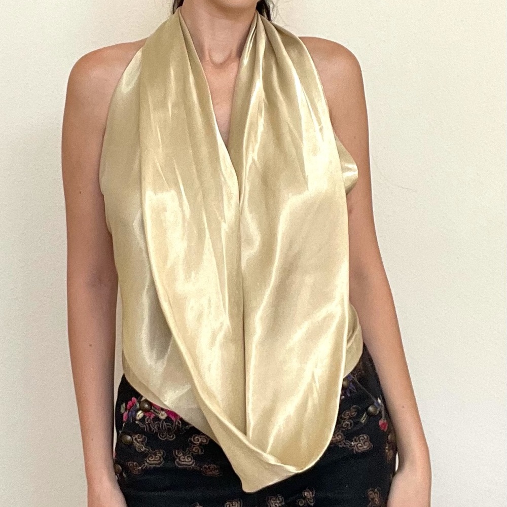 Martin Grant Gold Lurex Halter Top